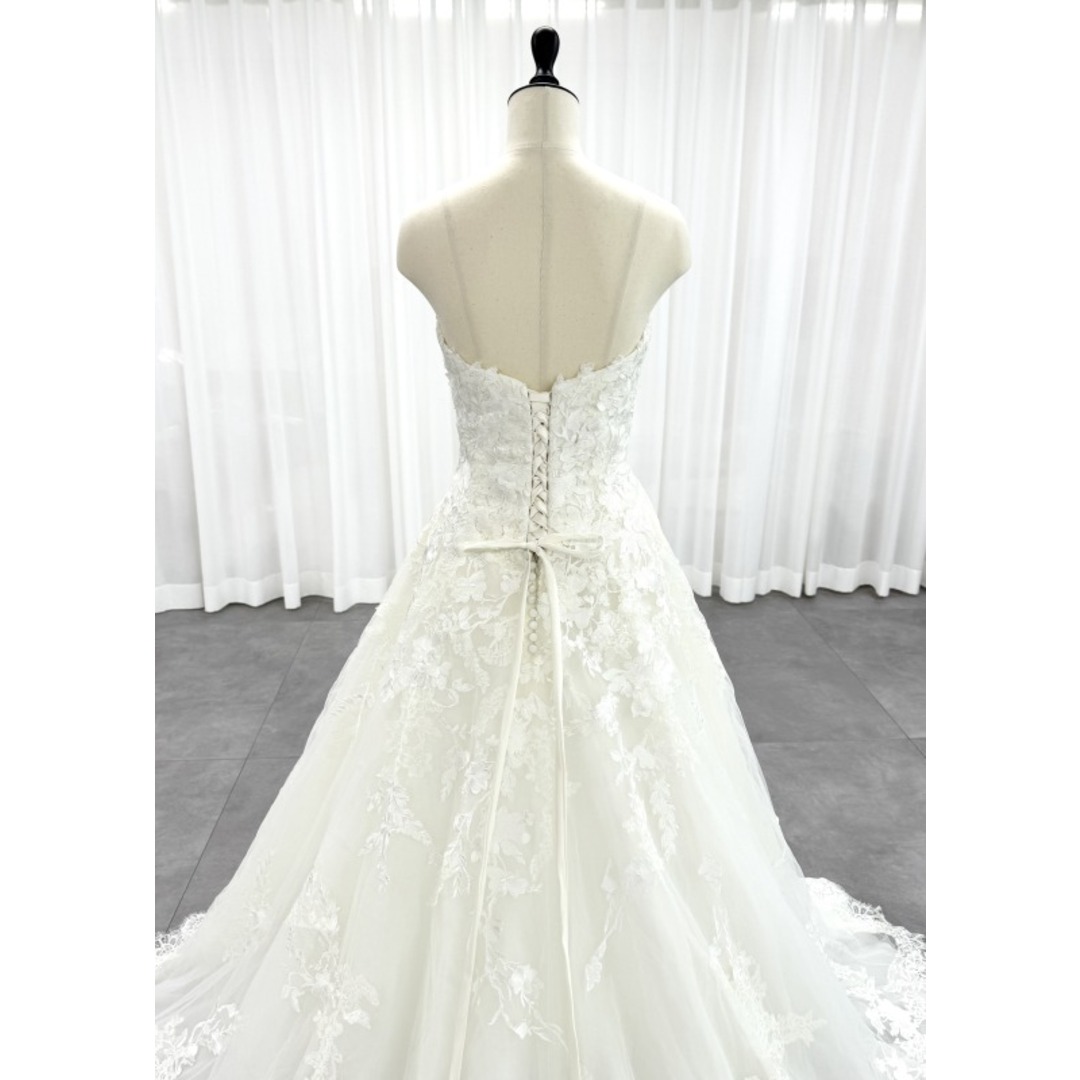 約145cm身幅プロノビアス PRONOVIAS elcira Aライン ウェディングドレス