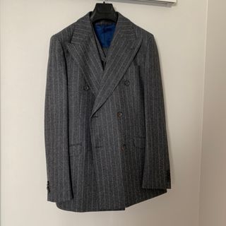 ハリスツイード(Harris Tweed)のグレー　ツイード　スリーピース　スーツ(スーツベスト)