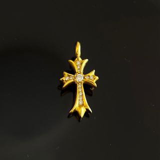 クロムハーツ(Chrome Hearts)のクロムハーツ タイニーCHクロス チャーム 22K with パヴェダイヤモンド(ネックレス)