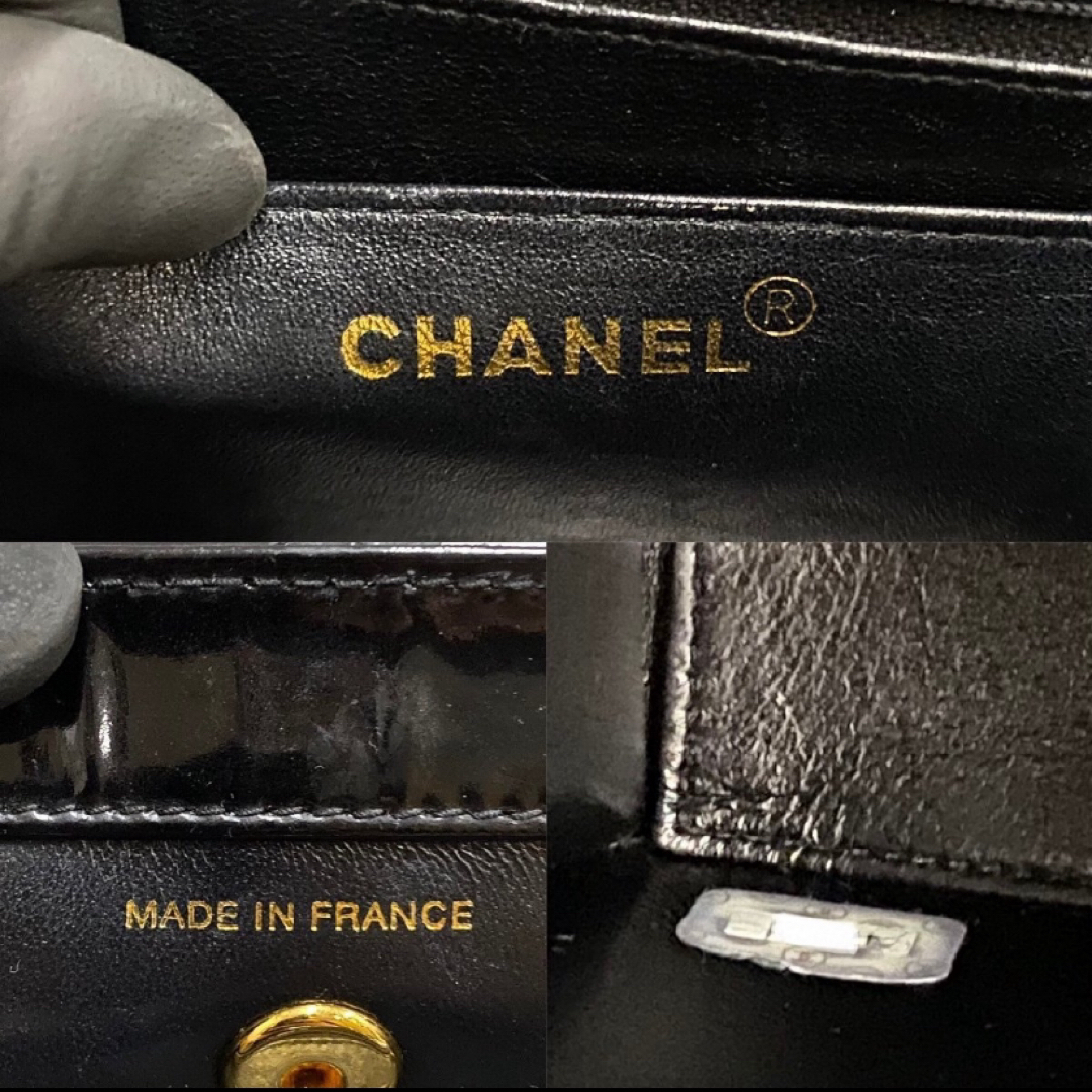 CHANEL(シャネル)のCHANEL シャネル マトラッセ エナメル レザー トートバッグ ブラック レディースのバッグ(トートバッグ)の商品写真