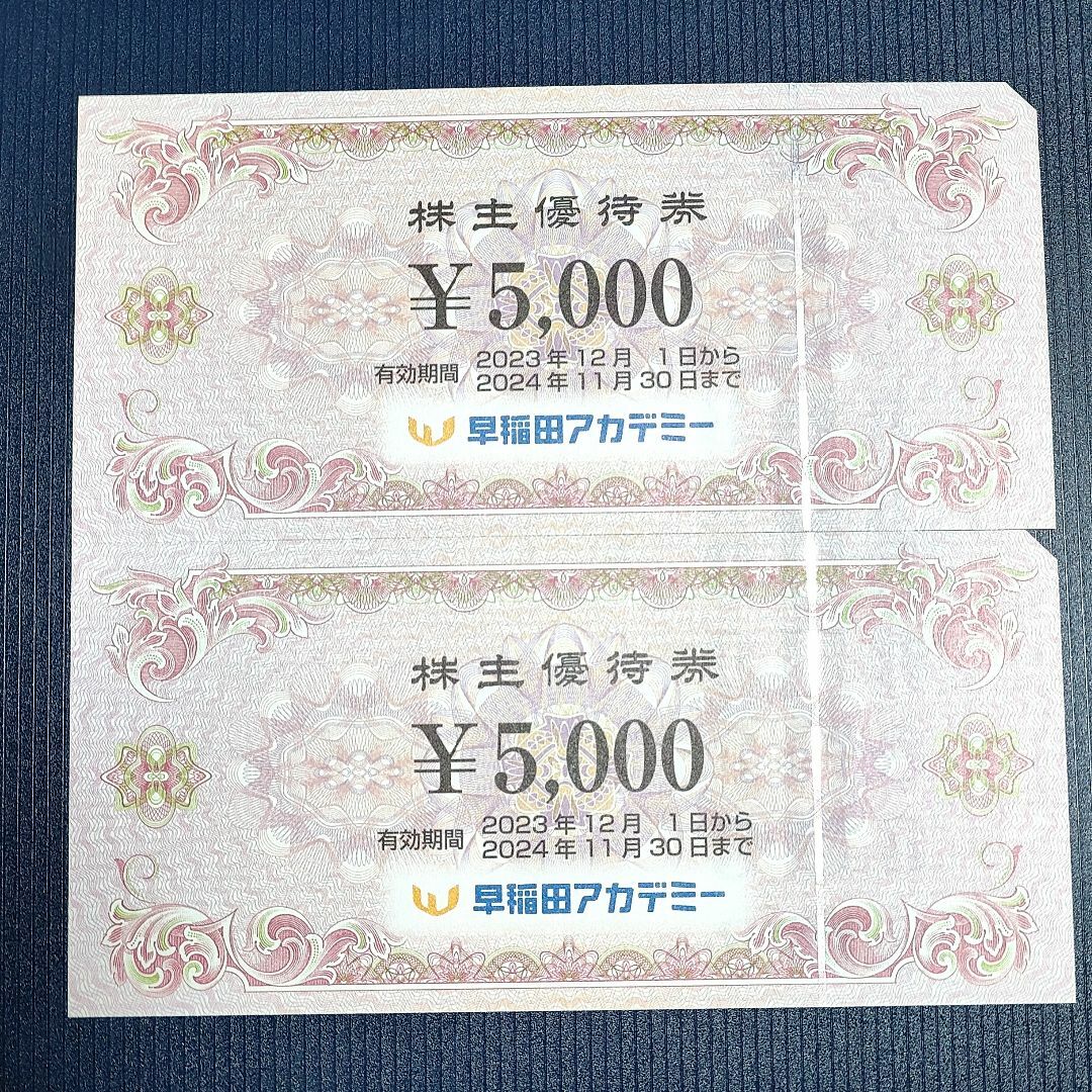 早稲田アカデミー 株主優待 5000円x2枚（合計10000円）のサムネイル