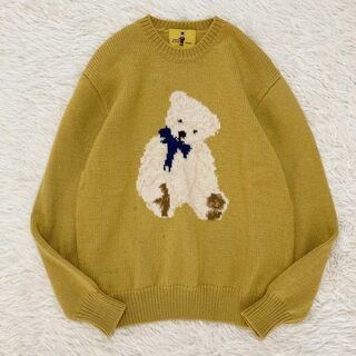 カネコイサオ(KANEKO ISAO)のカネコイサオ　クマ　ニット　からし色　黄色　テディベア　メンズ　ゆったり(ニット/セーター)