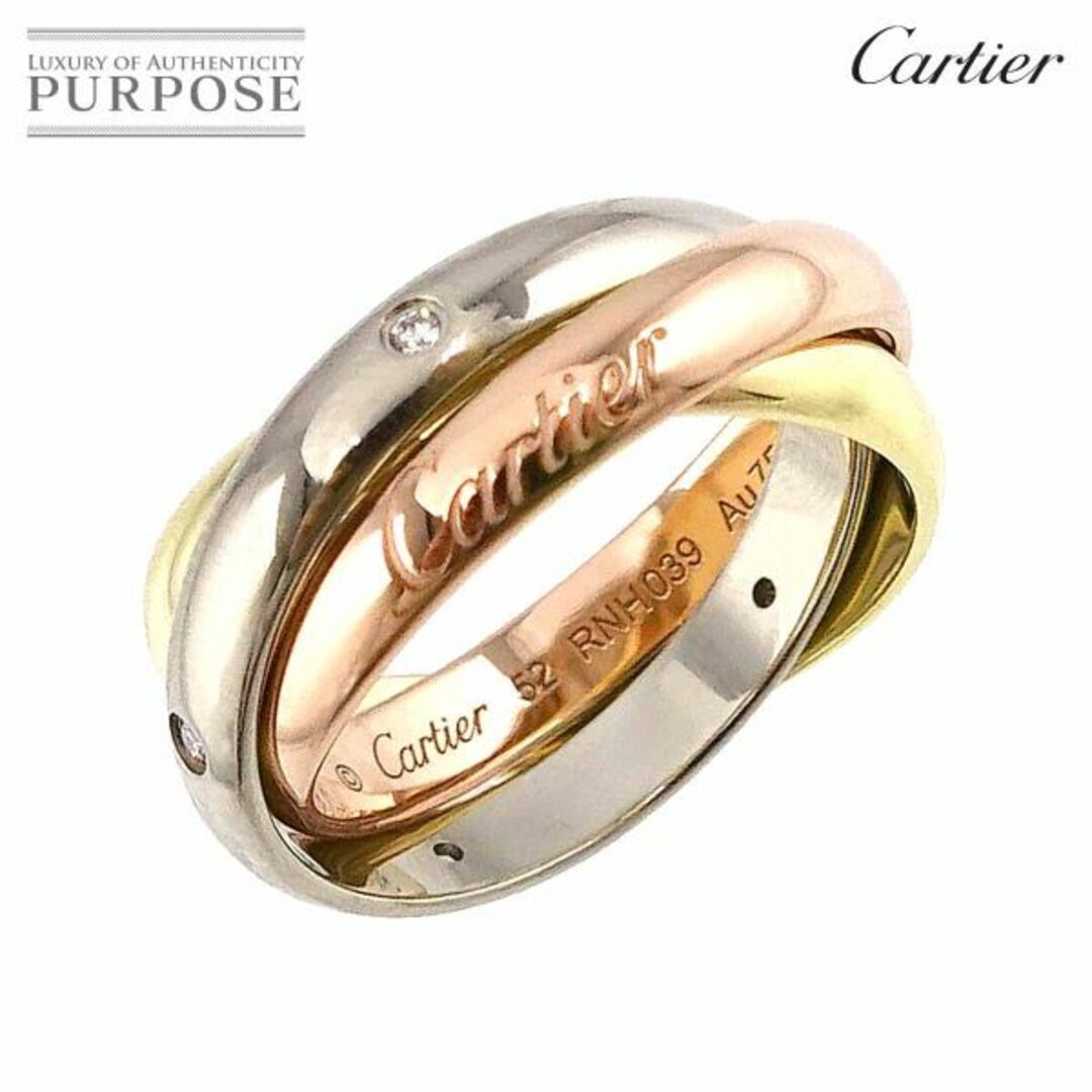 【Aランク】Cartier カルティエ トリニティ リング 指輪 5連 K18 WG YG PG 3カラー #52 約13号 ユニセックス ジュエリー アクセサリー【ISEYA】