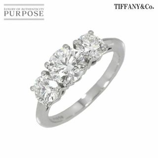 ティファニー(Tiffany & Co.)のティファニー TIFFANY&CO. スリーストーン ダイヤ 0.95ct/0.47ct/0.47ct G/VS1/3EX 11.5号 リング Pt 指輪 【鑑定書付き】 VLP 90210698(リング(指輪))