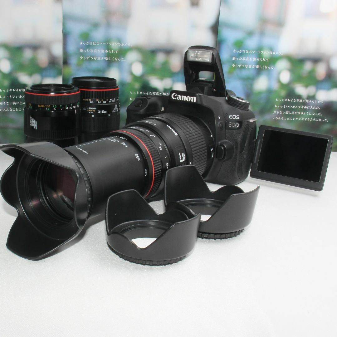 Canon - ❤️予備バッテリー付き❤️Canon EOS 80D 超望遠ダブル＋マクロレンズ