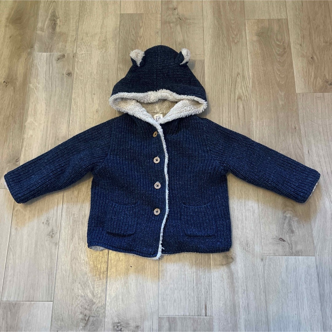 GAP(ギャップ)のbabyGAP ボアベアカーディガン 90 キッズ/ベビー/マタニティのキッズ服女の子用(90cm~)(カーディガン)の商品写真