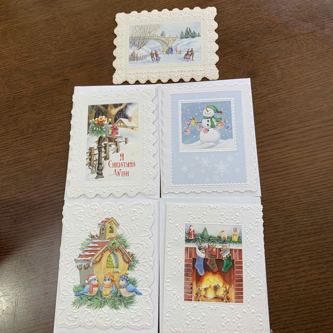 キャロルウィルソン クリスマスミニカード5枚セット ハンドメイドの文具/ステーショナリー(カード/レター/ラッピング)の商品写真