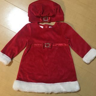 miniwear クリスマス サンタ ワンピース コスチューム   ベレー帽(ワンピース)