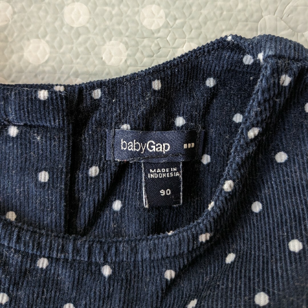 babyGAP(ベビーギャップ)のbaby Gap コーデュロイ 水玉 ワンピース 90cm キッズ/ベビー/マタニティのキッズ服女の子用(90cm~)(ワンピース)の商品写真