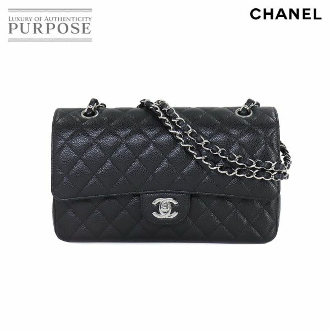 未使用 展示品 シャネル CHANEL マトラッセ 25 チェーン ショルダー バッグ キャビアスキン ブラック A01112 シルバー 金具 VLP 90215391カラー本体