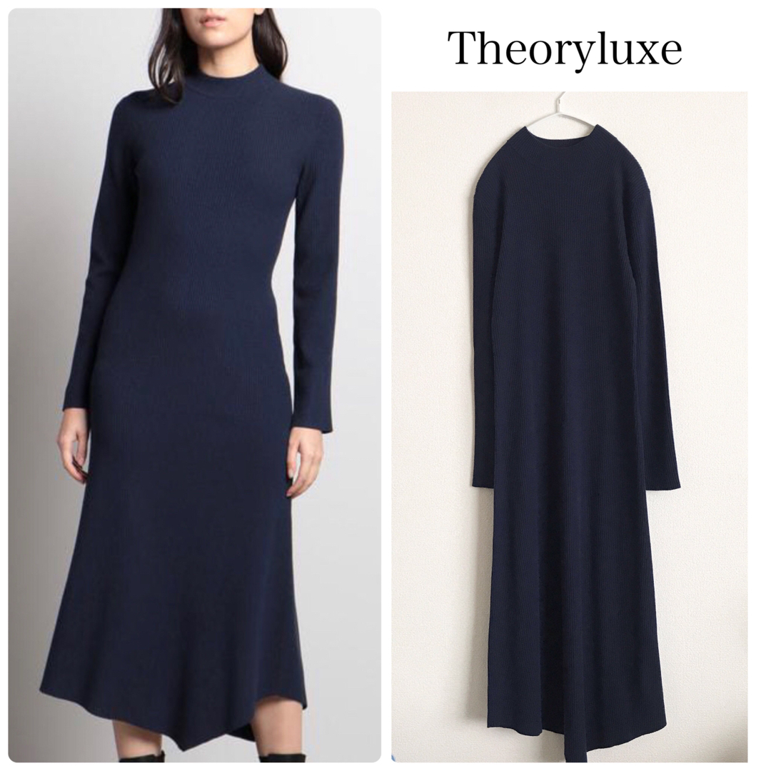 美品☆theoryluxe◇ウォッシャブルリブニットロングワンピース◇38