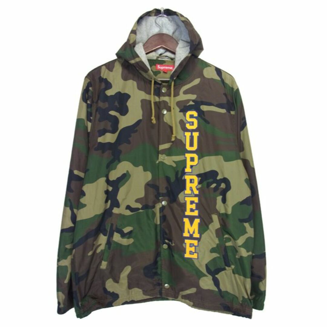 シュプリーム Supreme ■ 17SS 【 Vertical Logo Hooded Coaches Jacket 】 フード付き 迷彩 カモ ナイロン コーチ ジャケット 3044550cm身幅