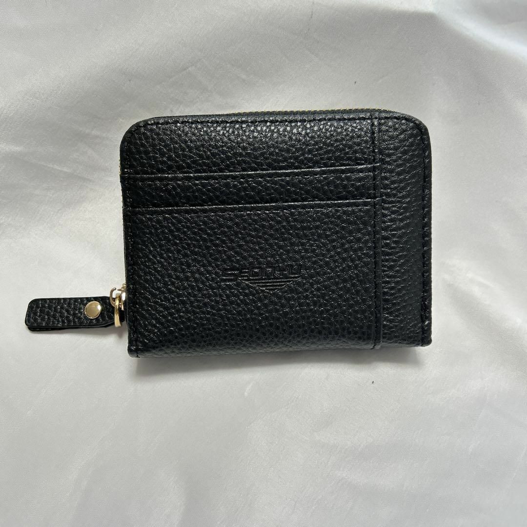 ミニウォレット ブラック メンズ ファスナー 財布 レザー 革 プレゼント メンズのファッション小物(折り財布)の商品写真