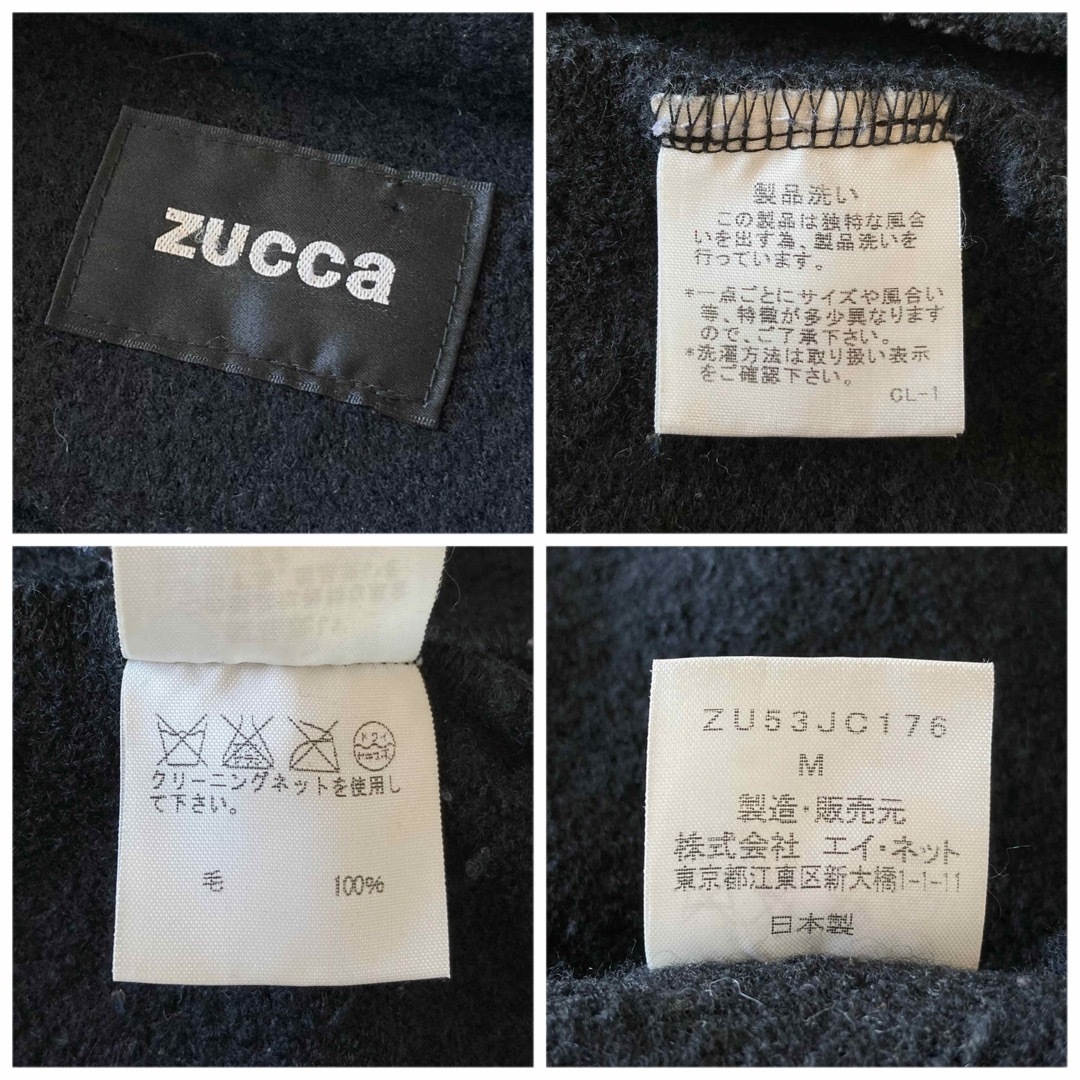 ZUCCa(ズッカ)のzucca ズッカ ウール 縮絨 M-65 フィールドジャケット M ブラック レディースのジャケット/アウター(ミリタリージャケット)の商品写真