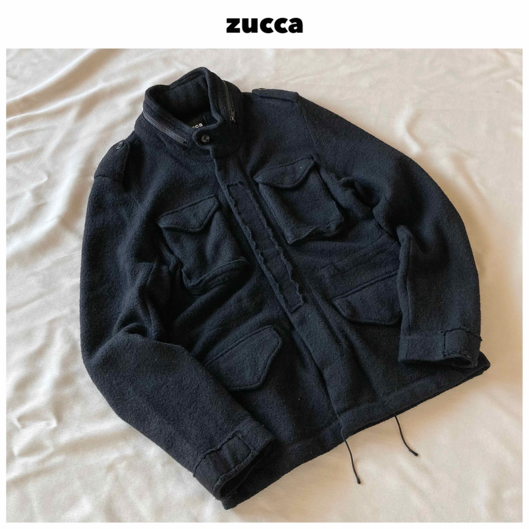 ZUCCa(ズッカ)のzucca ズッカ ウール 縮絨 M-65 フィールドジャケット M ブラック レディースのジャケット/アウター(ミリタリージャケット)の商品写真