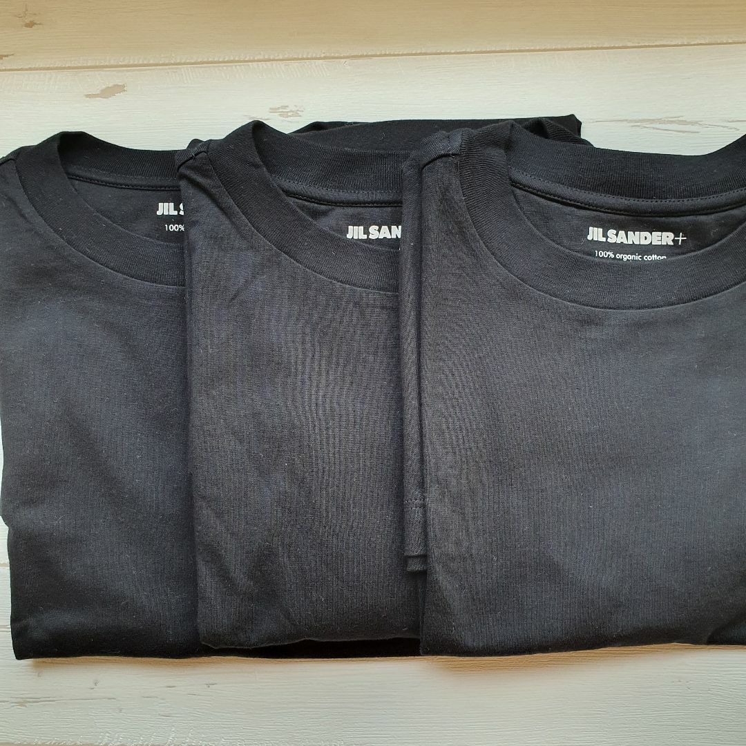 【新品・未使用】Jil Sander コットンTシャツ 3枚セット　黒LサイズTシャツ/カットソー(半袖/袖なし)