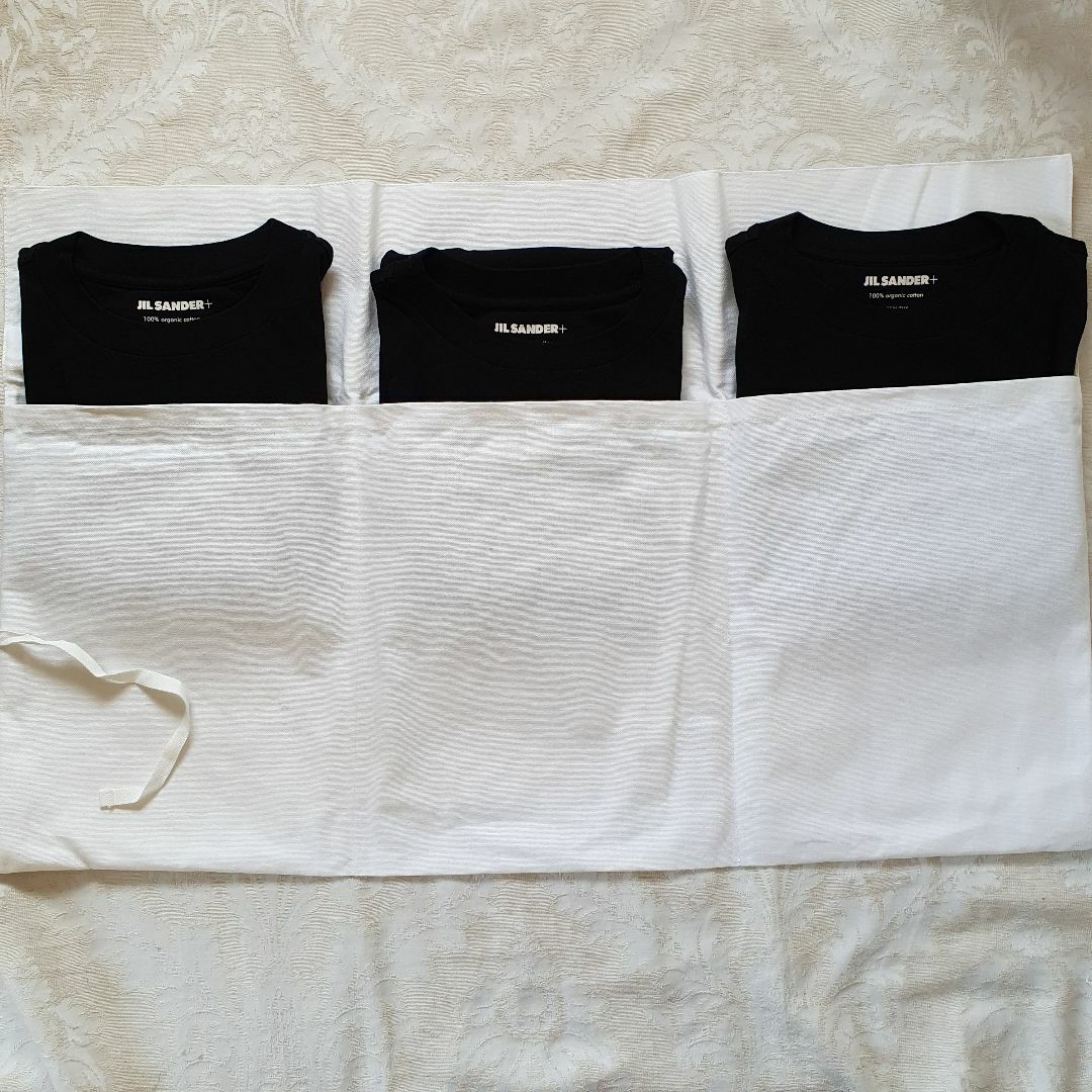 Jil Sander(ジルサンダー)の【新品・未使用】Jil Sander コットンTシャツ 3枚セット　黒Lサイズ メンズのトップス(Tシャツ/カットソー(半袖/袖なし))の商品写真
