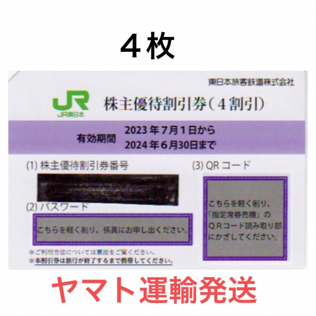 JR東日本株主優待サービス券４枚一組????JR東日本株主優待割引券????No.Z1