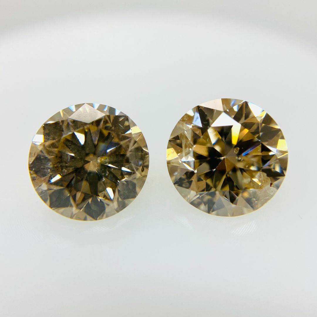 FANCY LIGHT BROWN 1.109ct/1.114ct RD レディースのアクセサリー(その他)の商品写真