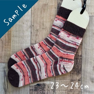 《sample》オパール毛糸　靴下　手編み　KFS124 気仙沼いちご(レッグウェア)