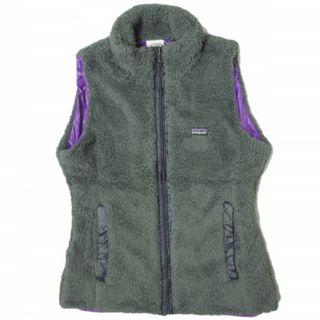 パタゴニア(patagonia)のPATAGONIA パタゴニア 2010年製 W'S LOS LOBOS VEST ウィメンズ ロス・ロボス・ベスト 25205 S FGE グレー/パープル ジレ リバーシブル ボア フリース ナイロン トップス【中古】【PATAGONIA】(ベスト/ジレ)