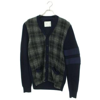 サカイ(sacai)のサカイ  13-00496M チェック切替デザインカーディガン メンズ 2(カーディガン)