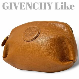 ジバンシィ(GIVENCHY)の美品　ジバンシーライク　ポーチ　レザー　ブラウン　キャメル(ポーチ)