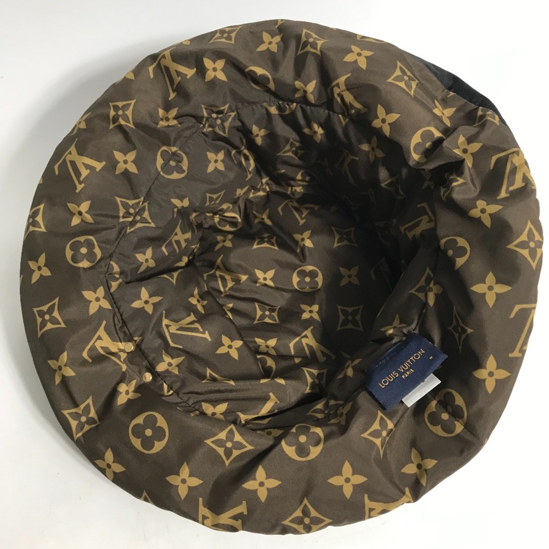 LOUIS VUITTON(ルイヴィトン)のルイヴィトン LOUIS VUITTON ボブ・ピロー M77025 モノグラム ダウン ハット帽 帽子 バケットハット ボブハット ハット ナイロン ブラック 美品 レディースの帽子(ハット)の商品写真