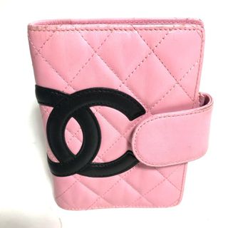 シャネル(CHANEL)のシャネル CHANEL CC ココマーク キルティング A26727  カンボンライン バイカラー システム手帳 手帳カバー レザー ピンク(手帳)