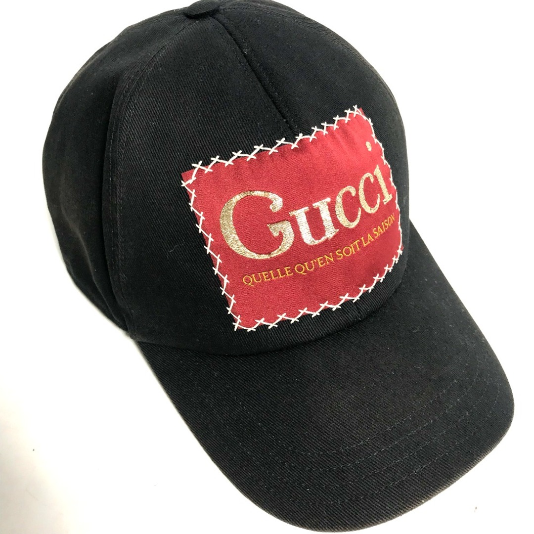 Gucci(グッチ)のグッチ GUCCI ロゴ 627043 帽子 キャップ帽 ベースボール キャップ コットン ブラック メンズの帽子(キャップ)の商品写真