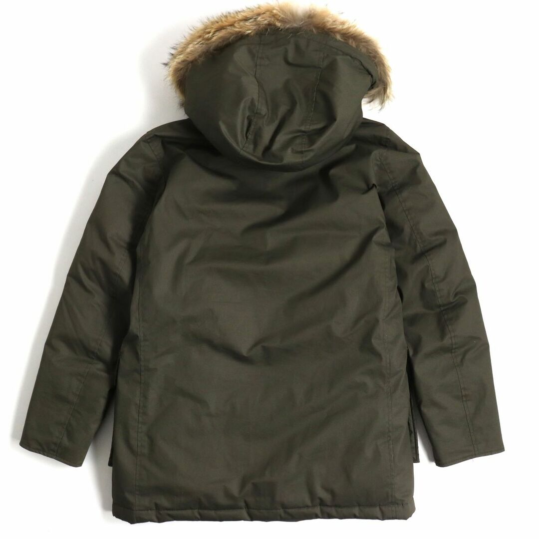 WOOLRICH(ウールリッチ)の良品▼ウールリッチ WOCP2724 LAMINATED COTTON ラミネートコットン ファー・フード付 ZIP ダウンコート カーキ US/XS(Mサイズ相当) 正規品 メンズのジャケット/アウター(ダウンジャケット)の商品写真