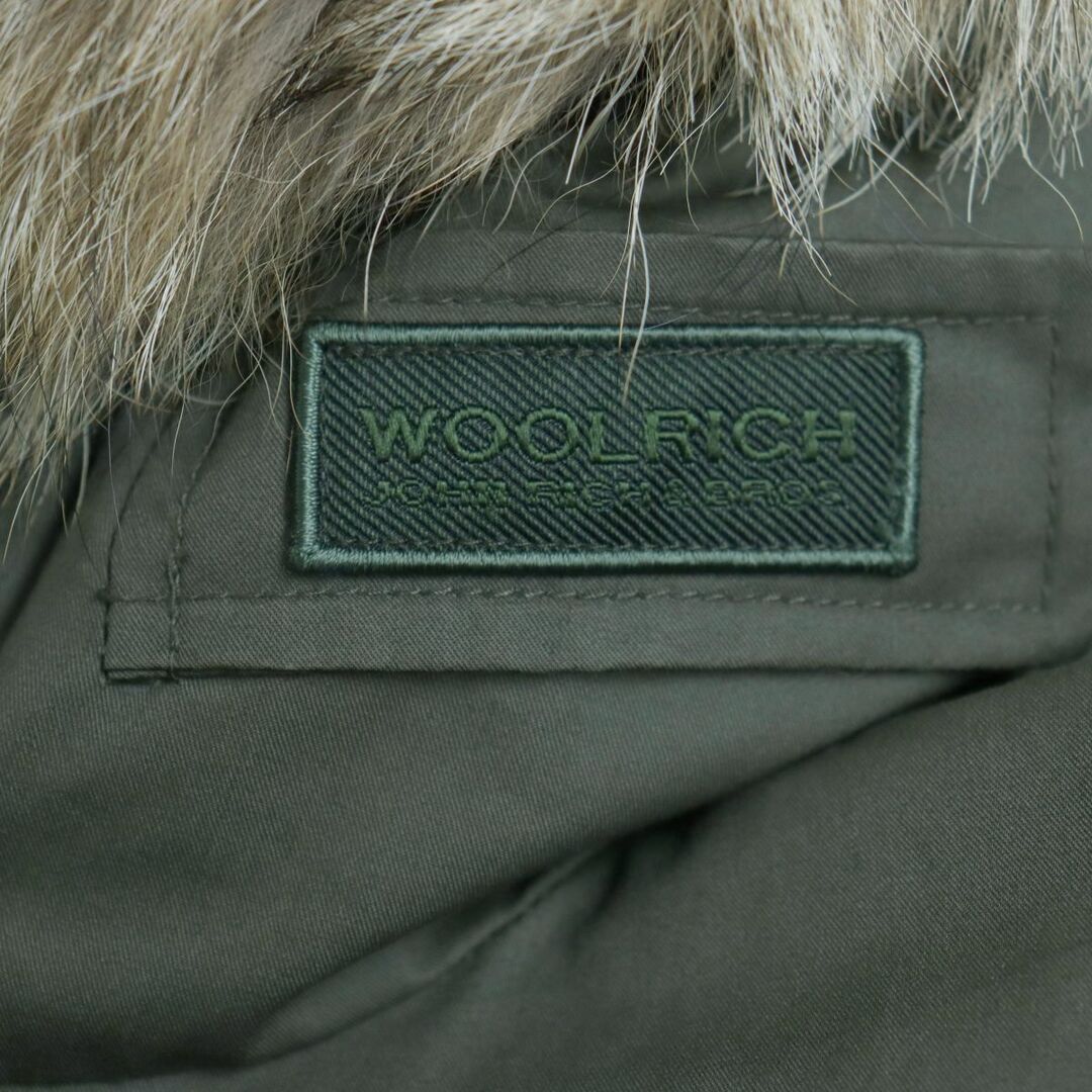 WOOLRICH(ウールリッチ)の良品▼ウールリッチ WOCP2724 LAMINATED COTTON ラミネートコットン ファー・フード付 ZIP ダウンコート カーキ US/XS(Mサイズ相当) 正規品 メンズのジャケット/アウター(ダウンジャケット)の商品写真