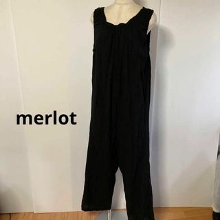 メルロー(merlot)のメルロー黒ノースリギャザーロンパース(^^)3268(サロペット/オーバーオール)