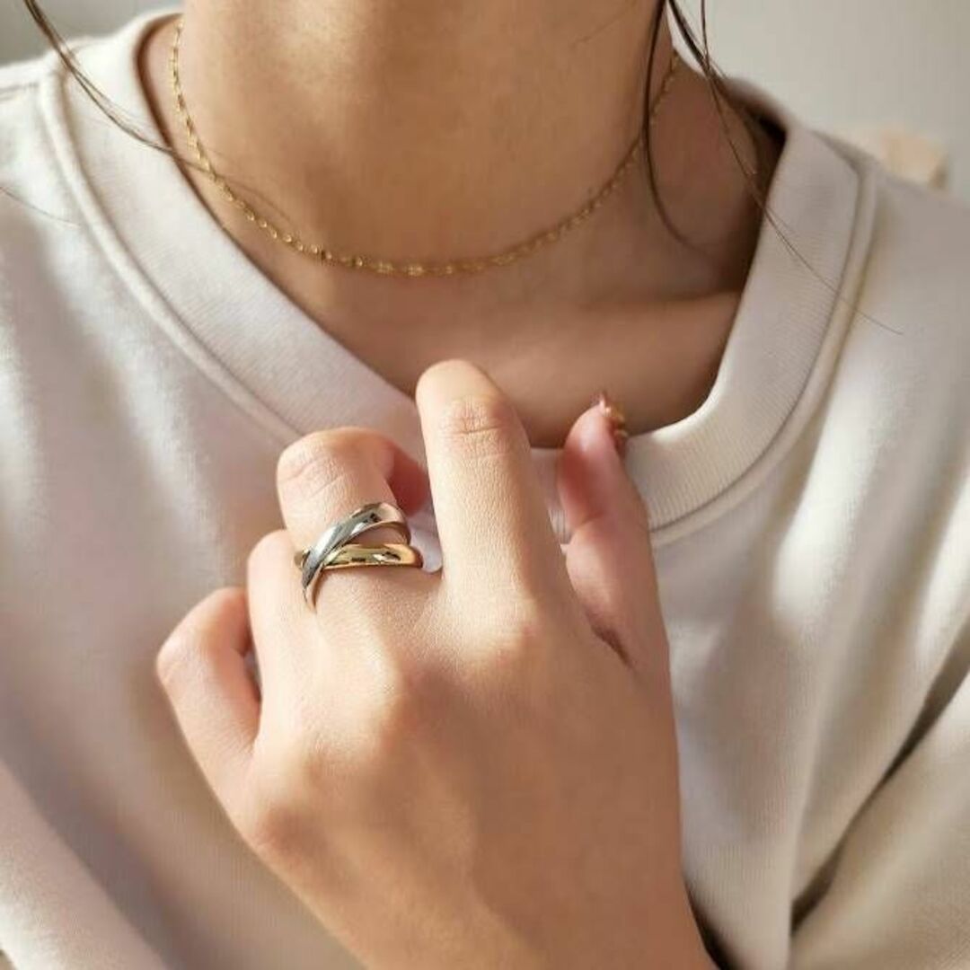 【約12号】mix color cross ring R4R005 レディースのアクセサリー(リング(指輪))の商品写真