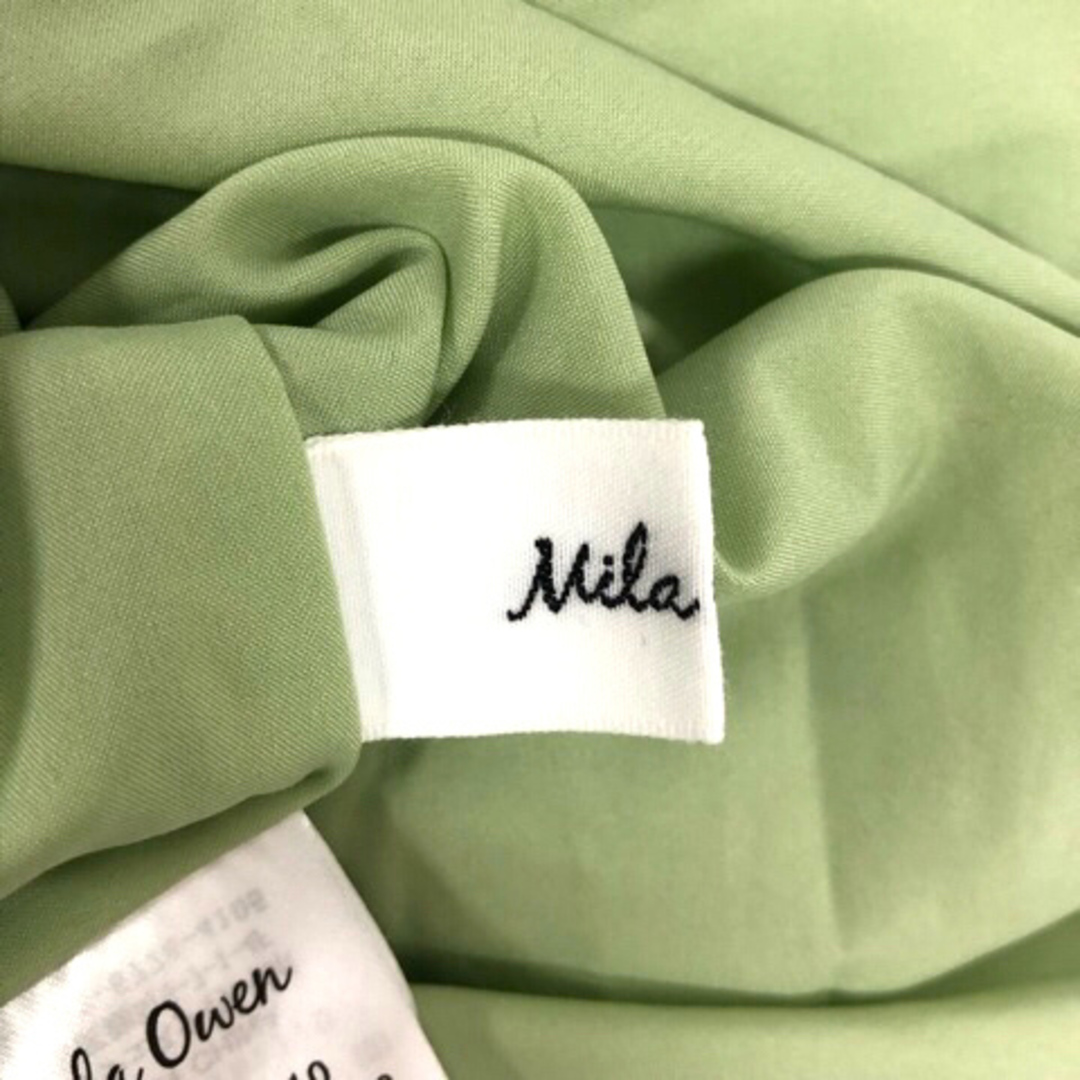 Mila Owen(ミラオーウェン)のミラオーウェン ブラウス シャツ クルーネック ノースリーブ フリル 0 黄緑 レディースのトップス(シャツ/ブラウス(長袖/七分))の商品写真