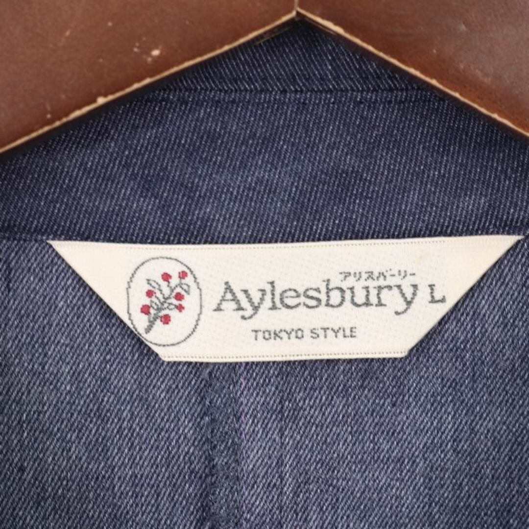 Aylesbury(アリスバーリー)のアリスバーリー ジャケット ジップアップ デニム調 長袖 アウター レディース Lサイズ ネイビー Aylesbury レディースのジャケット/アウター(その他)の商品写真