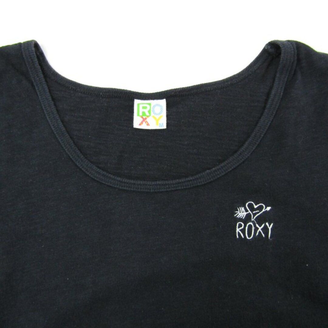 Roxy(ロキシー)のロキシー 半袖Tシャツ ロゴT ワンポイントロゴ コットン レディース Mサイズ ブラック ROXY レディースのトップス(Tシャツ(半袖/袖なし))の商品写真