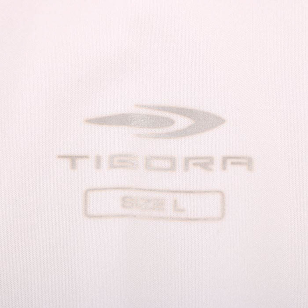 ティゴラ 長袖Tシャツ Vネック 無地 ストレッチ スポーツウエア メンズ Lサイズ ホワイト TIGORA メンズのトップス(Tシャツ/カットソー(七分/長袖))の商品写真