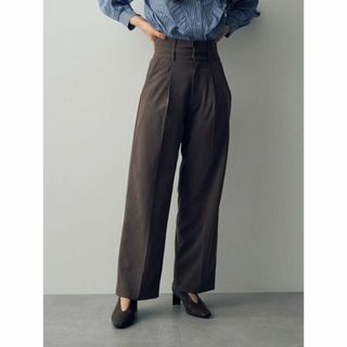 イェッカヴェッカ(YECCA VECCA)の【ブラウン】ダブルウエストストレートパンツ(その他)