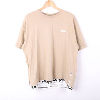 フィラ(FILA)のフィラ 半袖Tシャツ ロゴT スポーツウエア コットン メンズ Mサイズ ベージュ FILA(Tシャツ/カットソー(半袖/袖なし))