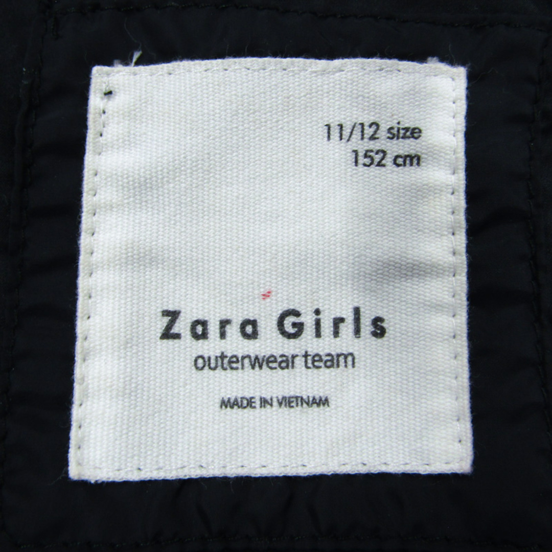 ZARA(ザラ)のザラ ナイロンジャケット ジャンパー 中綿入り アウター キッズ 女の子用 11/12 152cmサイズ ブラック ZARA キッズ/ベビー/マタニティのキッズ服女の子用(90cm~)(ジャケット/上着)の商品写真