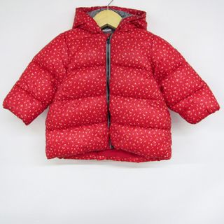 プチバトー(PETIT BATEAU)のプチバトー ナイロンジャケット ジャンパー 中綿入り アウター ベビー 女の子用 12m/74cmサイズ レッド PETIT BATEAU(ジャケット/コート)