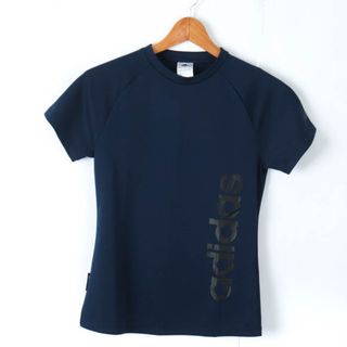 アディダス(adidas)のアディダス Tシャツ 半袖 メッシュ スポーツウエア トップス レディース Mサイズ ネイビー adidas(Tシャツ(半袖/袖なし))