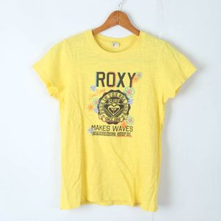 ロキシー(Roxy)のロキシー Tシャツ 半袖 綿100％ プリントT スポーツウエア トップス レディース Lサイズ イエロー ROXY(Tシャツ(半袖/袖なし))