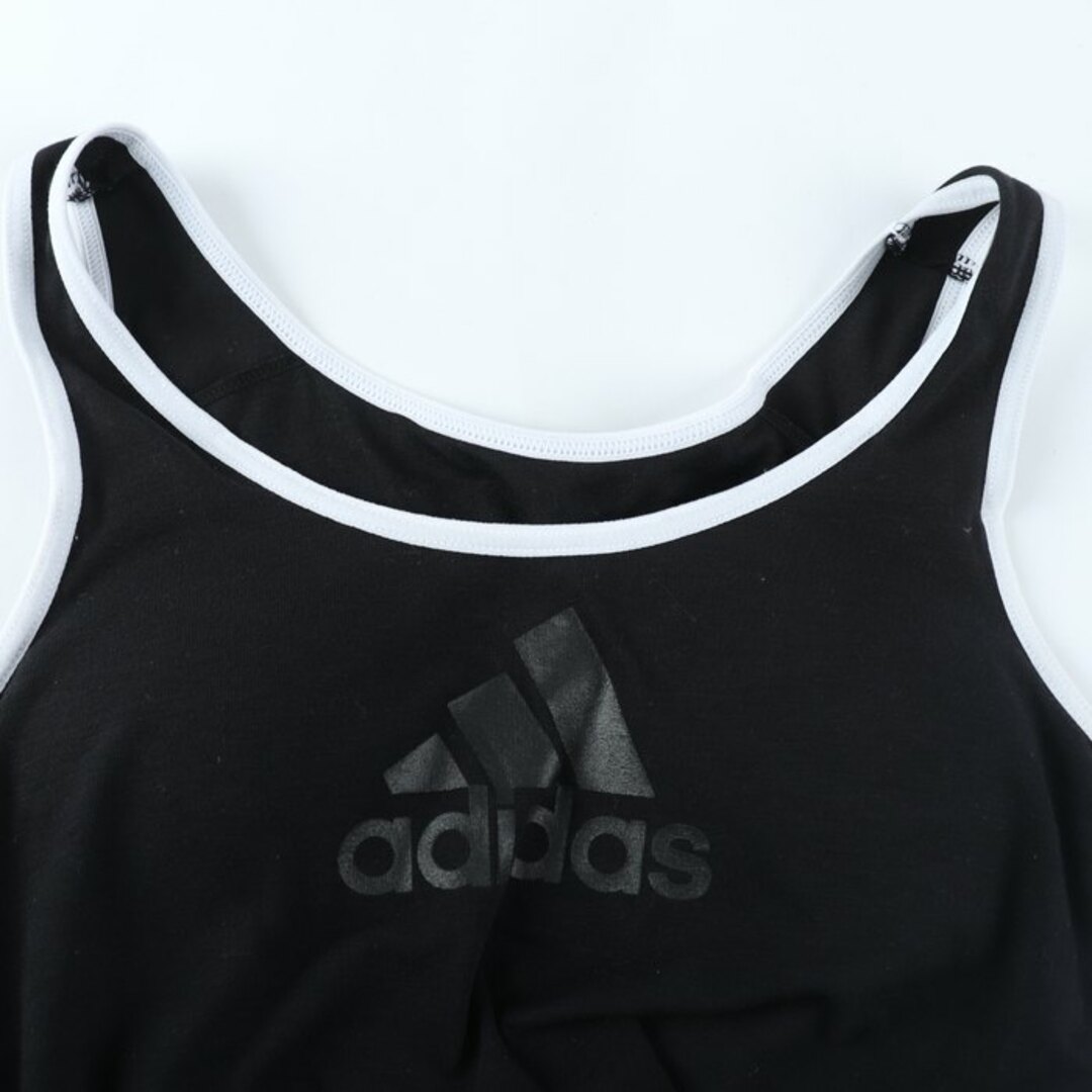 adidas(アディダス)のアディダス タンクトップ ストレッチ スポーツウエア トップス S相当 キッズ 女の子用 150サイズ ブラック adidas キッズ/ベビー/マタニティのキッズ服女の子用(90cm~)(Tシャツ/カットソー)の商品写真