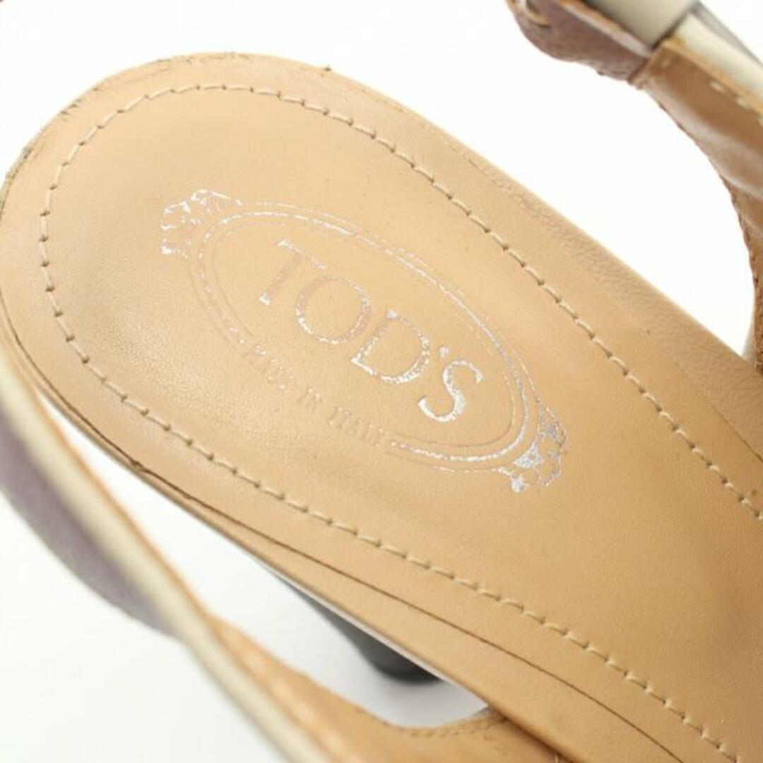 TOD'S(トッズ)の サンダル スエード レザー ベージュ ライトパープル レディースの靴/シューズ(サンダル)の商品写真