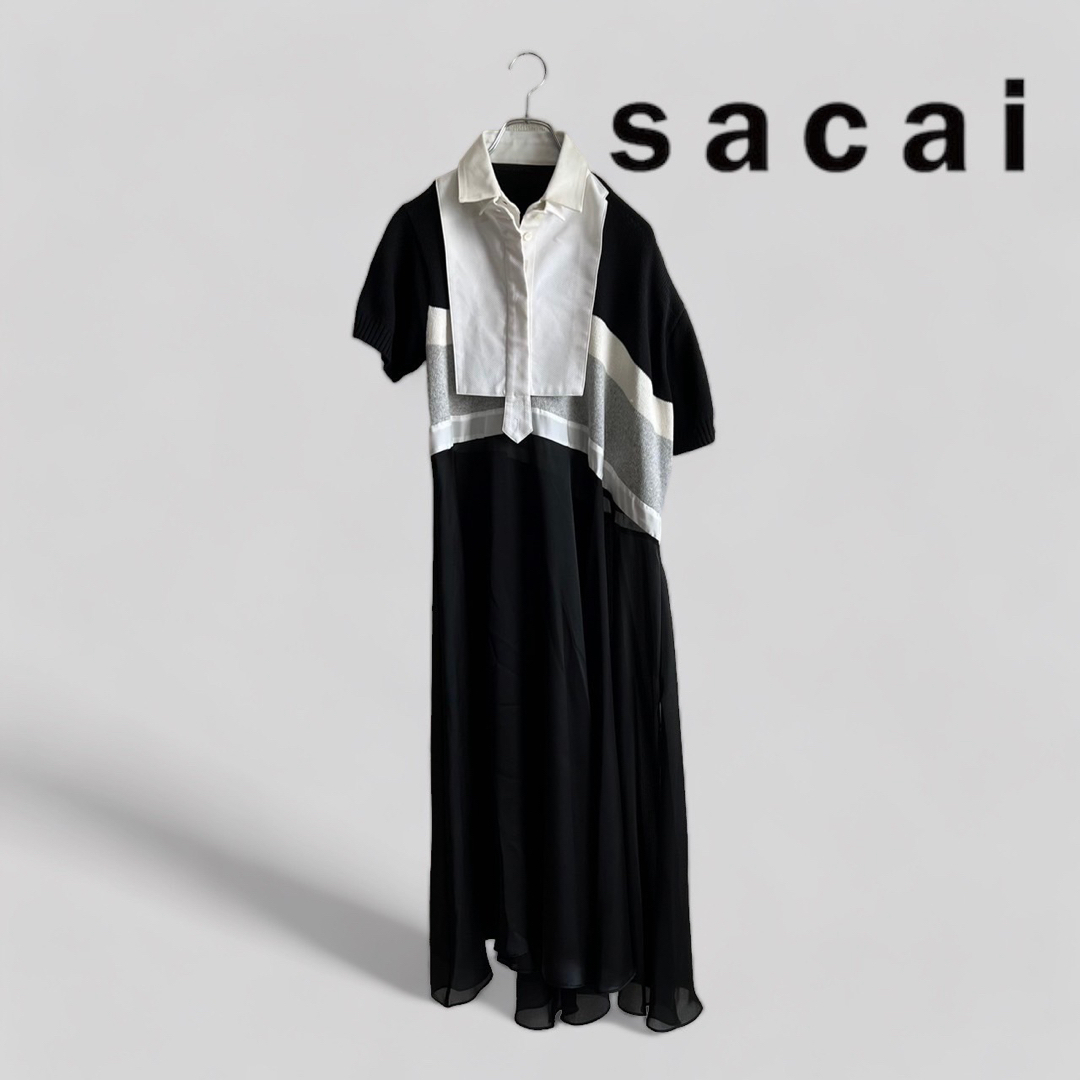 進化版 sacai シャツワンピ サカイ ワンピース ロングワンピース 変形