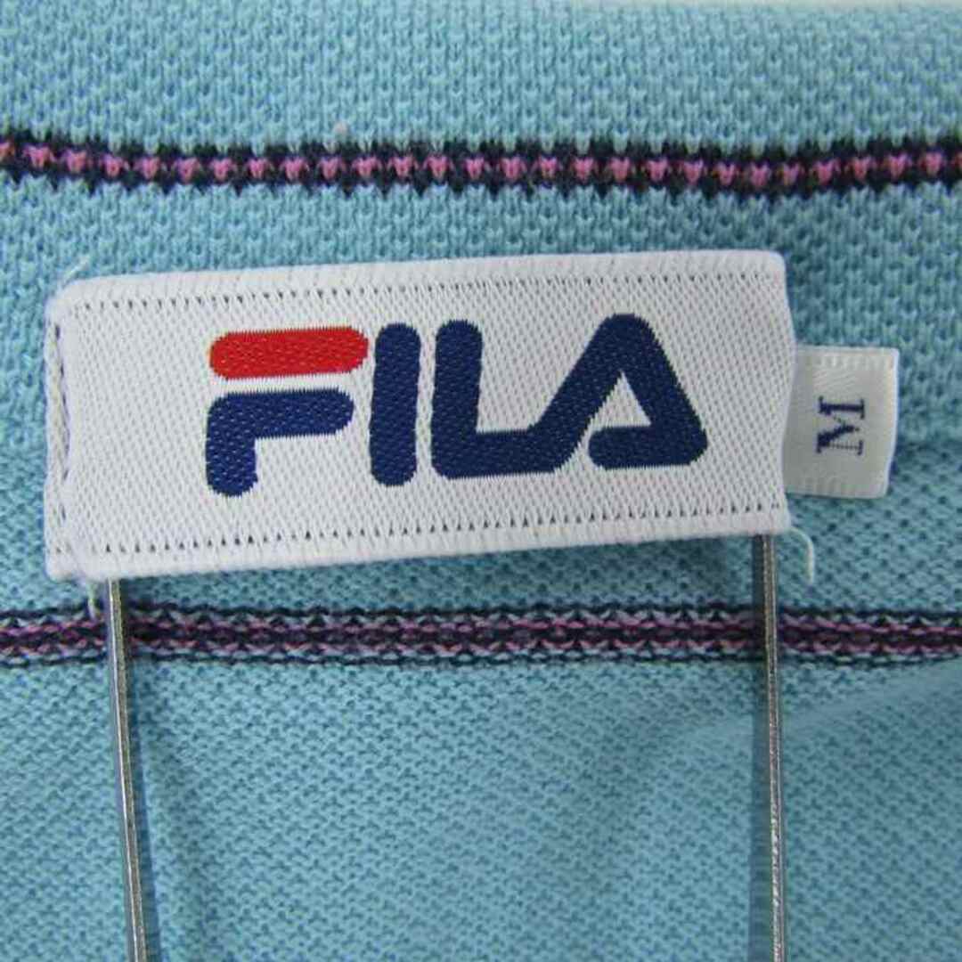 FILA(フィラ)のフィラ Tシャツ 半袖 ボーダー トップス レディース Mサイズ ブルー FILA レディースのトップス(Tシャツ(半袖/袖なし))の商品写真