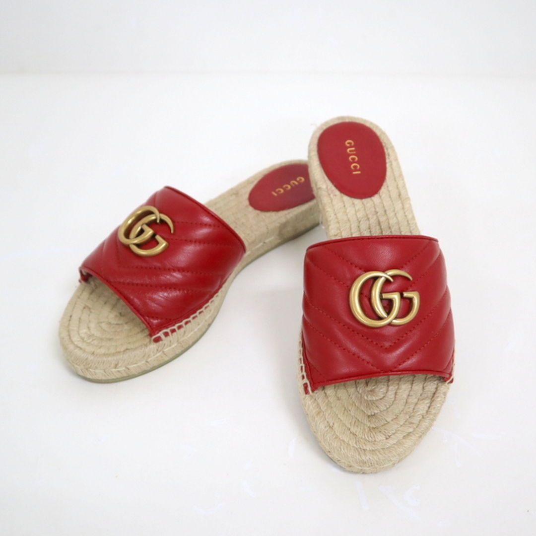 Gucci(グッチ)の■★更新220622/担当塩見/買取倉敷/販売緑丘/【GUCCI】グッチ エスパドリーユ サンダル キルティングレザー レッド 33 573028【中古】【代金引換不可】/kr06771md レディースの靴/シューズ(サンダル)の商品写真