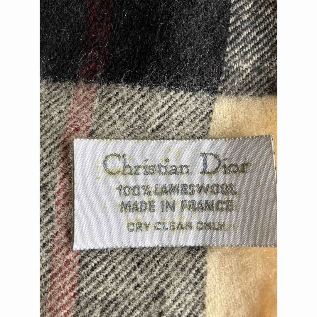 Christian Dior(クリスチャンディオール)の男女兼用　Christian Dior  チェック柄フランス製ラムウールマフラー メンズのファッション小物(マフラー)の商品写真